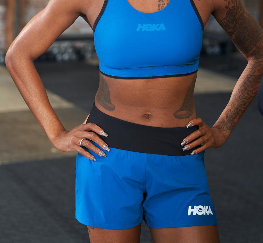 Hoka One One Womens Shorts - Performance - Blue - SQTW78960